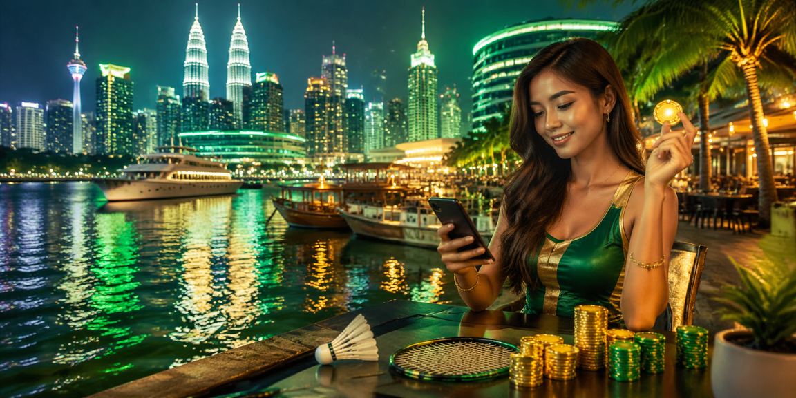 Pemain menikmati permainan kasino dan slot melalui peranti mudah alih di Kuala Lumpur